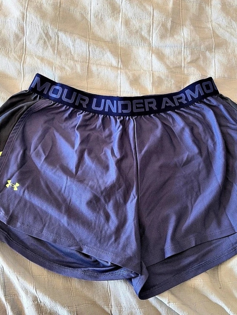 Under Armour UA Tech Play Up 3" Shorts women’s Athletic Shorts Purple & Black XL